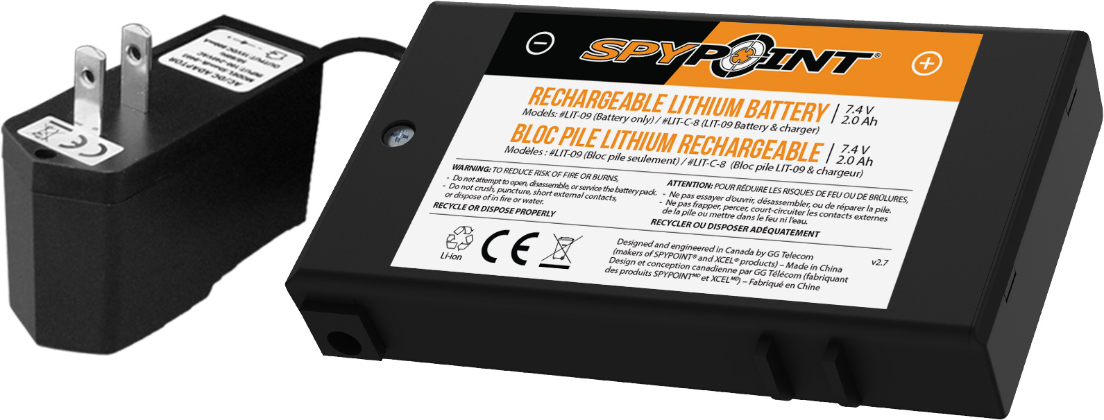 SpyPoint LIT-10 Lithium Rechargeable Battery Pack Kit - LIT-10